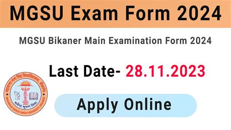univindia mgsu|mgsu exam form 2021.